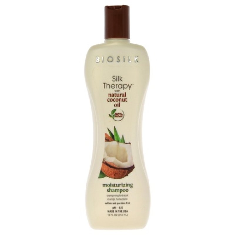 Biosilk Silk Therapy Moisturizing Shampoo with Organic Coconut Oil 12 oz