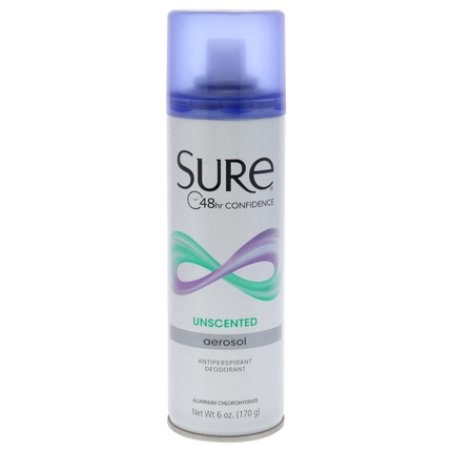 Sure Unscented Aerosol Anti-Perspirant and Deodorant 6 oz Spray
