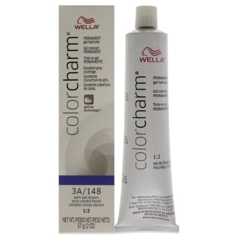 Wella Color Charm Permanent Hair Color Gel 148 3A Dark Ash Brown 2oz