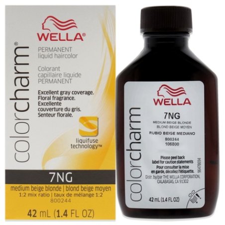 Wella Color Charm Permanent Liquid Hair Color 7NG Medium Beige Blonde 1.42 oz