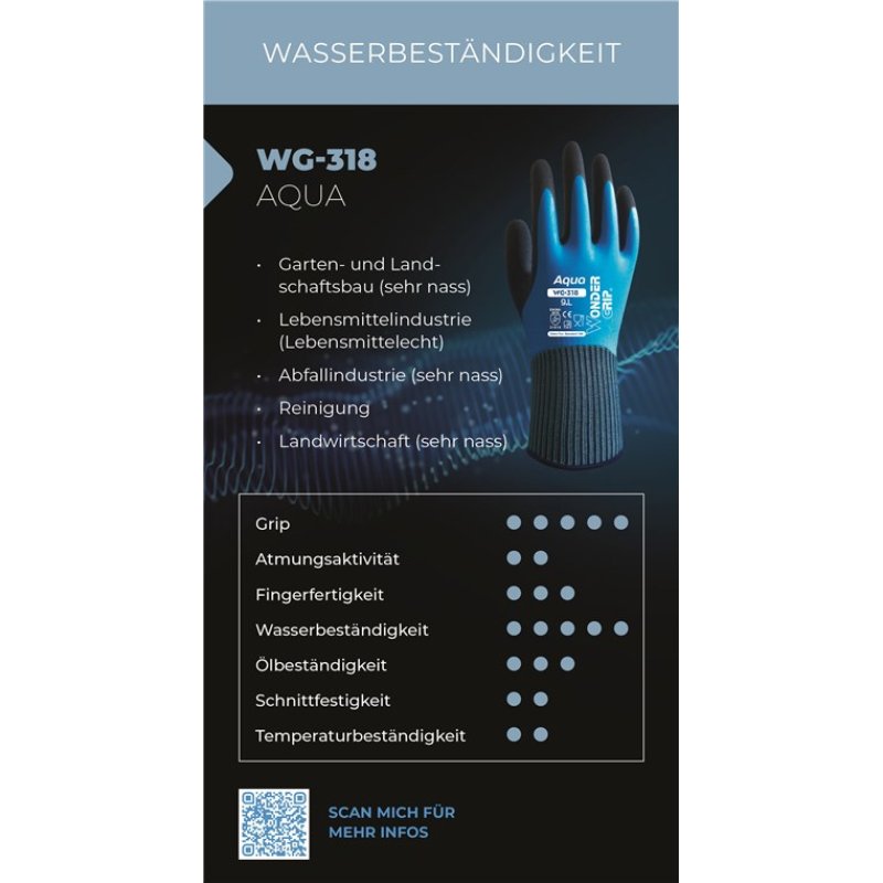 Wonder Grip Aqua WG-318 Latexhandschuh XXL/11 wasserabweisend Retail