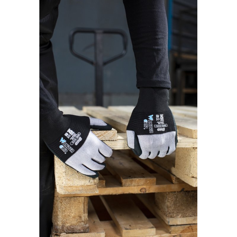 Wonder Grip WG-555 Workshop gloves Grey Microfibre, Nitril, Nylon 2 pc(s)
