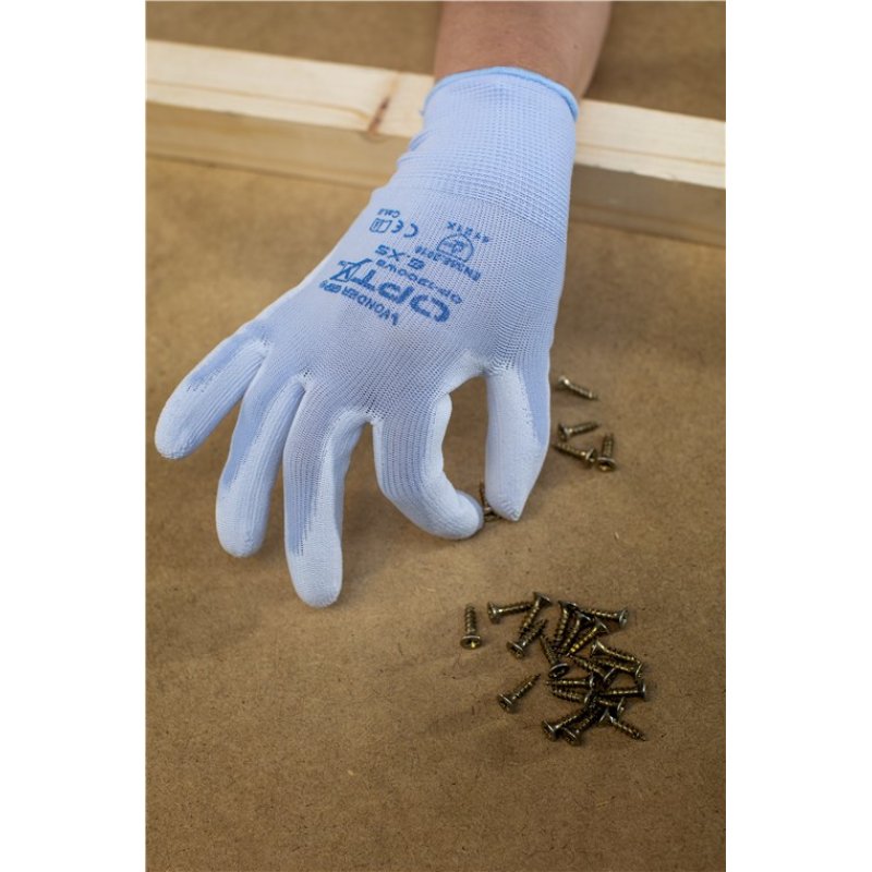 Wonder Grip OP-1300WB Workshop gloves Blue, White Nylon, Polyurethane 1 pc(s)