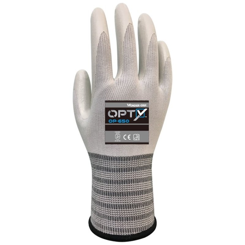 Wonder Grip OP-650 Gants d'atelier Blanc Nitrile, Polyester 2 pièce(s)