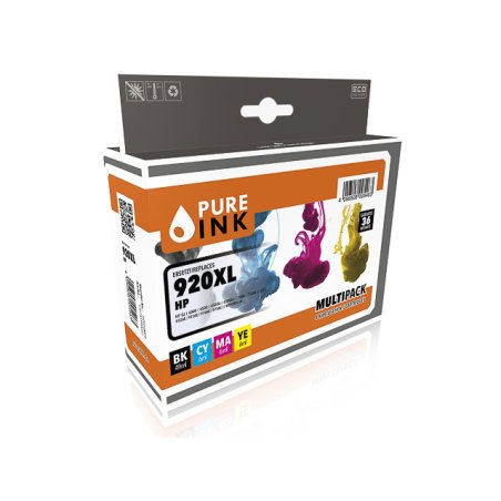 PURE 170745990052 HP 920XL OJ Schwarz, Cyan, Magenta, Gelb