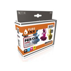 Pure Ink 170745990037 cartouche d'encre 4 pièce(s) Compatible Rendement standard Noir, Cyan, Magenta, Jaune