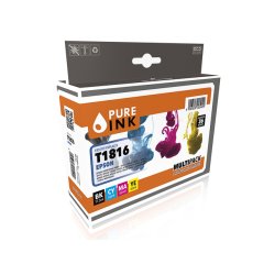 Pure Ink 170745990008 cartouche d'encre 4 pièce(s) Compatible Rendement élevé (XL) Noir, Cyan, Magenta, Jaune