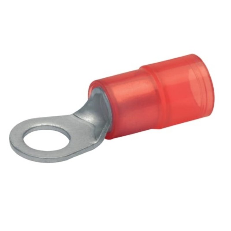 KLAU Isolierter Quetschkabelschuh 6525 10qmm galv. verzinkt Ringform rot