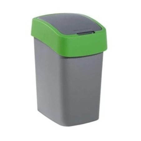 Curver Flip Waste Bin 25L Silver/Green