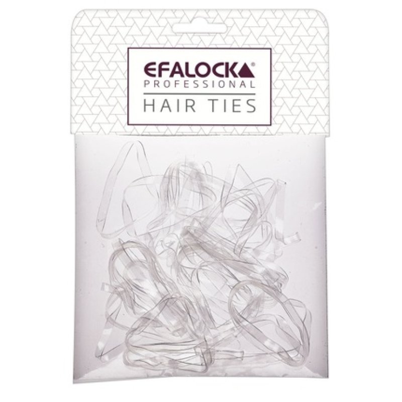 Efalock Rasta Thick Large Transparent Hair Ties 100 Pieces