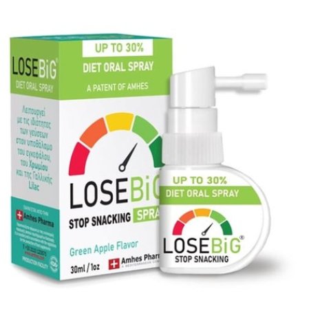 Amhes LoseBig Stop Snacking Spray for Weight Loss 30ml - Green Apple Flavor
