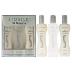 Biosilk Silk Therapy Trio 3 Piece Set with 7oz Shampoo, 7oz Conditioner, and Silk Therapy Original