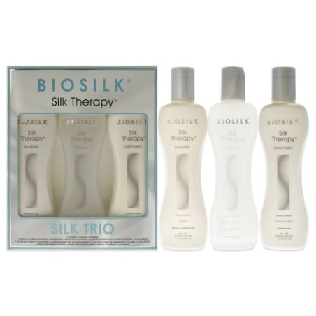 Biosilk Silk Therapy Trio 3 Piece Set with 7oz Shampoo, 7oz Conditioner, and Silk Therapy Original