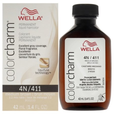 Wella Color Charm Permanent Liquid Hair Color 411 4N Medium Brown 1.42 oz