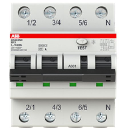 ABB DS203NC circuit breaker Residual-current device with overcurrent protection (RCBO) Type A 4 1 module(s)