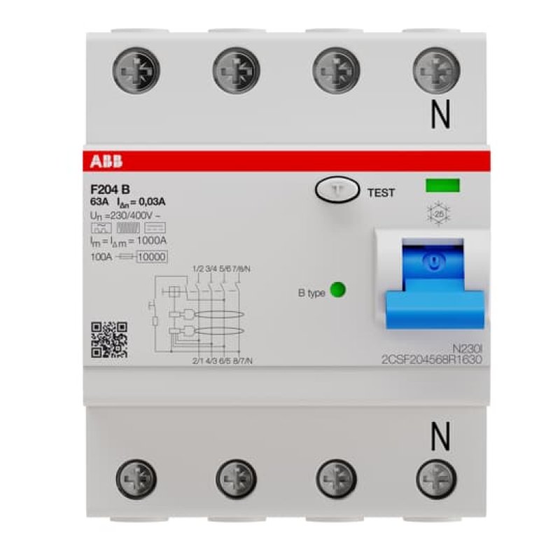 FI-Schutzschalter Typ F204B-63/0,03 B 4P 63A 30mA Allstromsensitiv