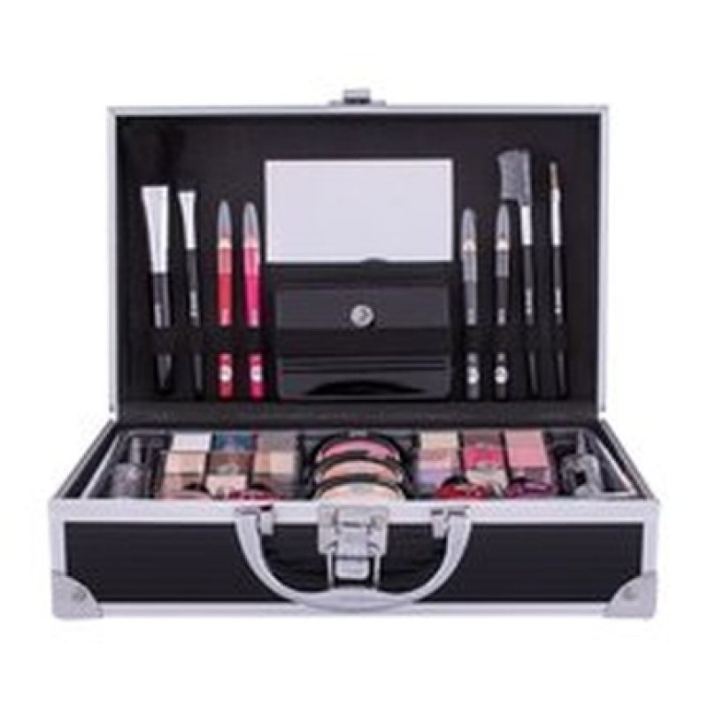 2k Fabulous Beauty Train Case Black Suitcase With Decorative Cosmetics