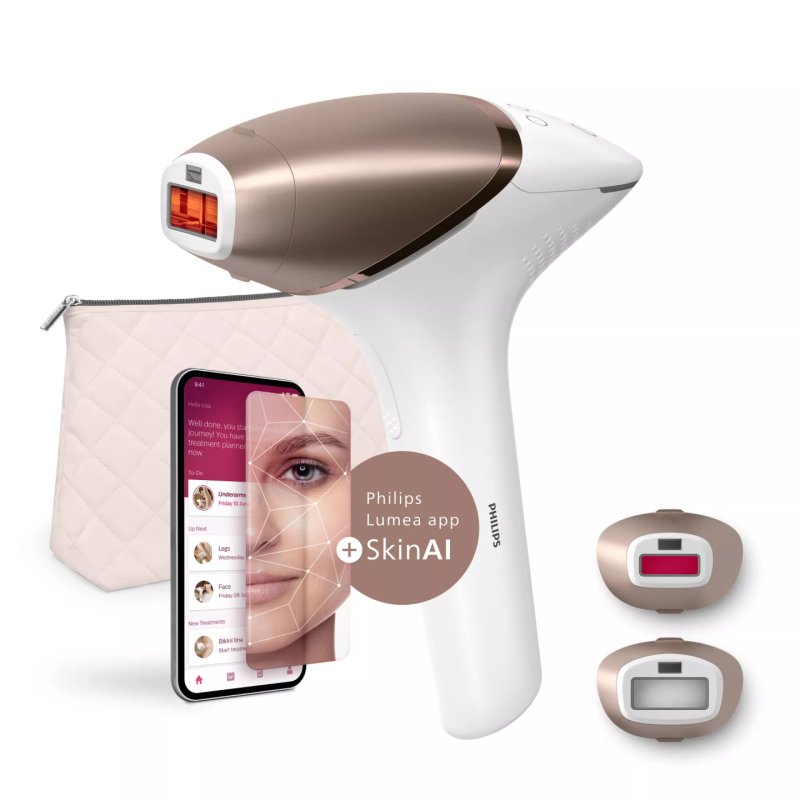 Philips BRI950/01 épilateur léger Lumière pulsée Or rose, Blanc