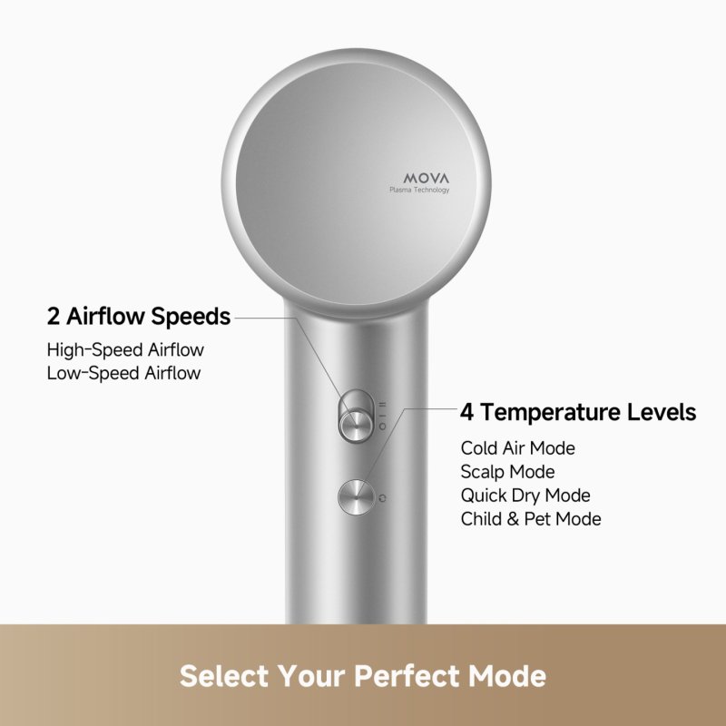 MOVA Shine 10 sèche-cheveux Argent