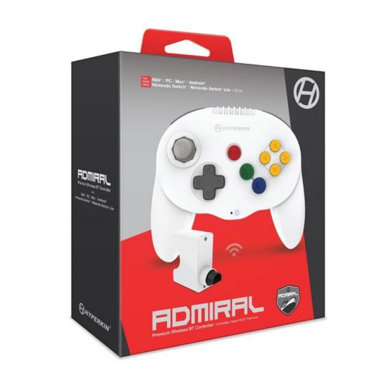 Hyperkin Admiral Blanc Bluetooth Manette de jeu Analogique Nintendo Switch Lite, Android, MAC, Nintendo Switch, PC