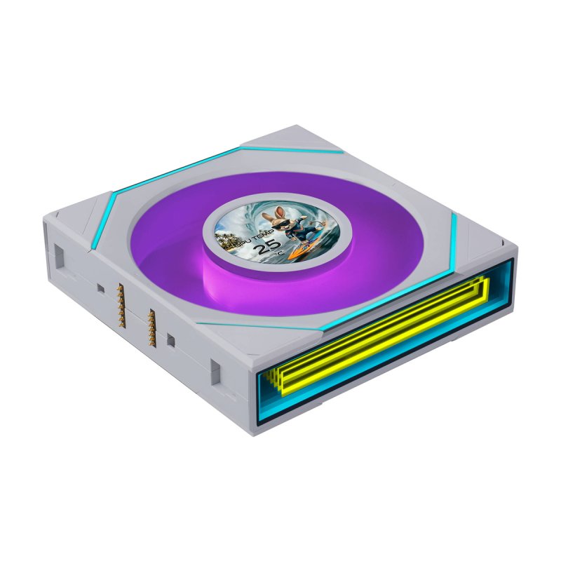 Lian Li UNI FAN SL-INF LCD FLEX Wireless Lüfter, ARGB und LCD - 120mm, weiß