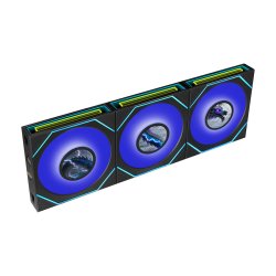 Lian Li UNI FAN SL-INF LCD FLEX Wireless Lüfter, ARGB und LCD - 120mm, schwarz, 3er-Pack mit Controller