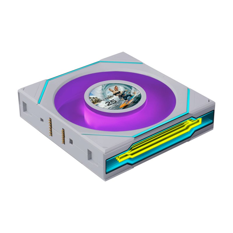 Lian Li UNI FAN SL-INF LCD FLEX Wireless Lüfter, ARGB und LCD - 120mm, weiß, 3er-Pack mit Controller