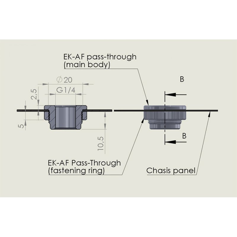 EK Water Blocks EK-AF Pass-Through G1/4