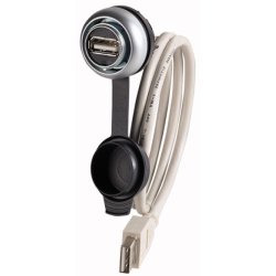 Eaton M22-USB-SA prise de courant USB A Noir, Argent, Blanc