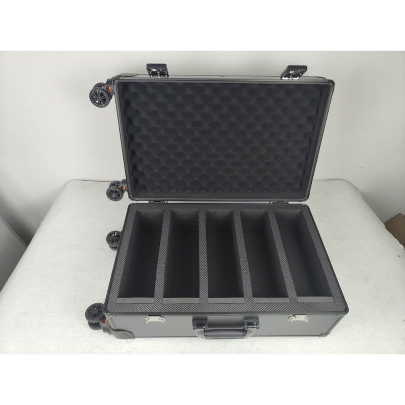 Evoretro Trading Card Luggage Wheeled Case 5-Rows Round Aluminum 56.0 x 35.4 cm
