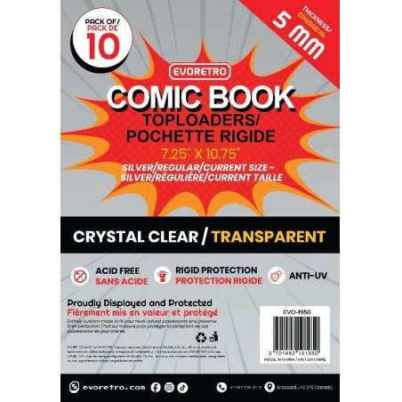 Evoretro Comics Topload Holder 10-Pack Silver