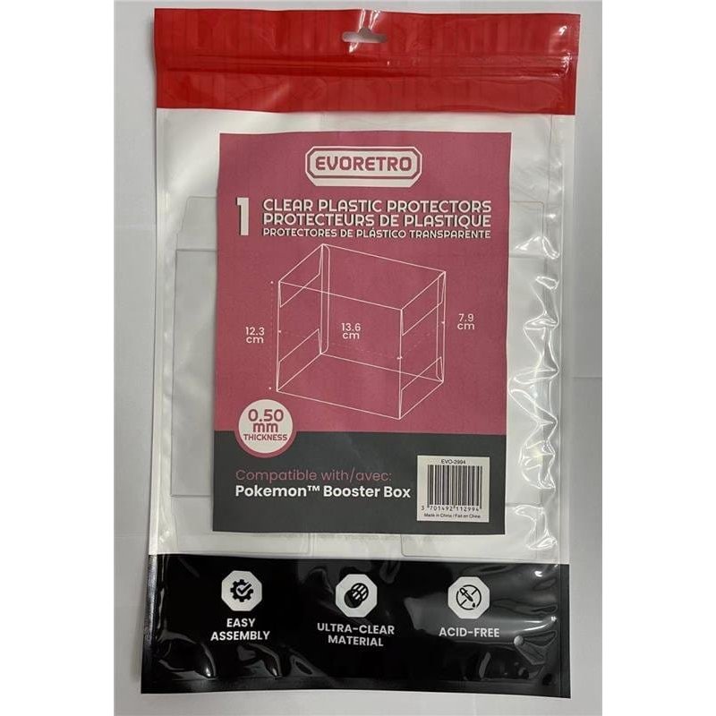 Evoretro PET Display Case Protector for Pokémon Booster Box (1-Pack)