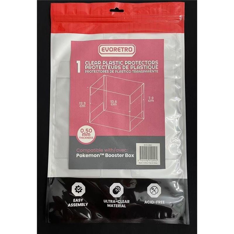 Evoretro PET Display Case Protector for Pokémon Booster Box (1-Pack)