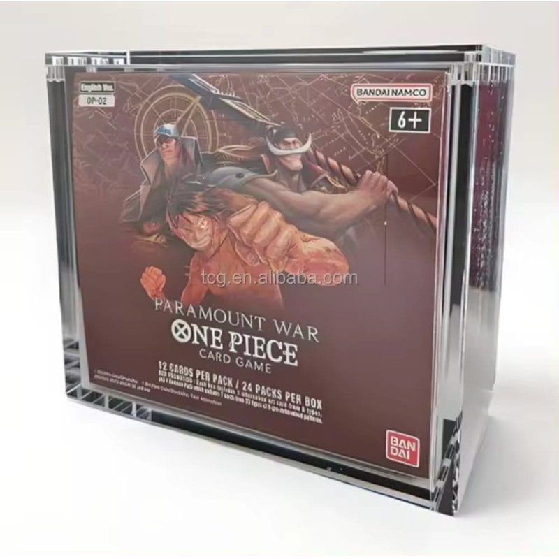 Evoretro Acrylic Display Case for Bandai One Piece TCG Larger Booster Box (OP-02)
