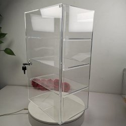 Evoretro 4-Tier Locking Acrylic Tiered Countertop Showcase Display Case