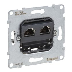 Legrand 765062 SEANO Einsatz Datendose 2xRJ45 Kat.6A STP geschirmt