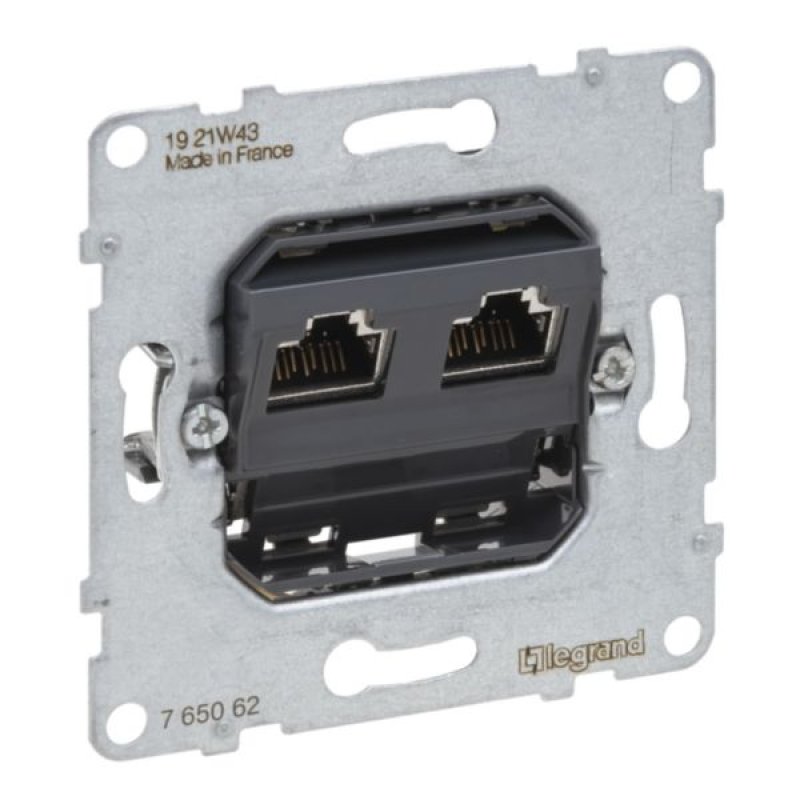 Legrand 765062 socket-outlet 2 x RJ-45 Black