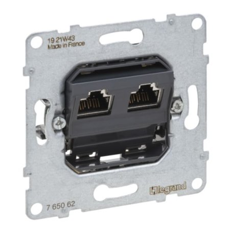 Legrand 765062 SEANO Einsatz Datendose 2xRJ45 Kat.6A STP geschirmt
