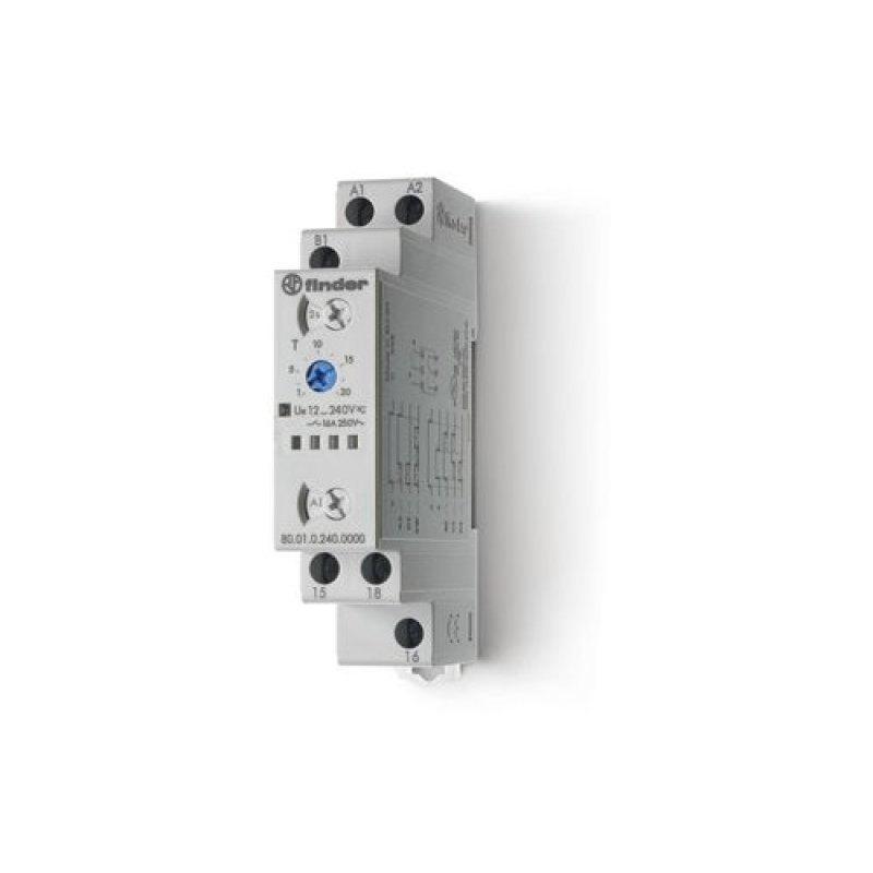 Finder Multifunktions-Zeitrelais 80.01.0.240.0000 1W 16A 12-240VAC/DC