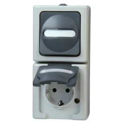 Kopp 130856009 prise de courant CEE 7/3 Noir, Gris