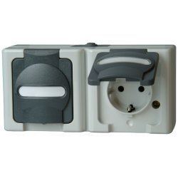 Kopp 131256002 prise de courant CEE 7/3 Noir, Gris