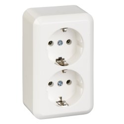 ELSO AP Contura Schuko 395404 2fach reinweiss mit Schraubklemmen