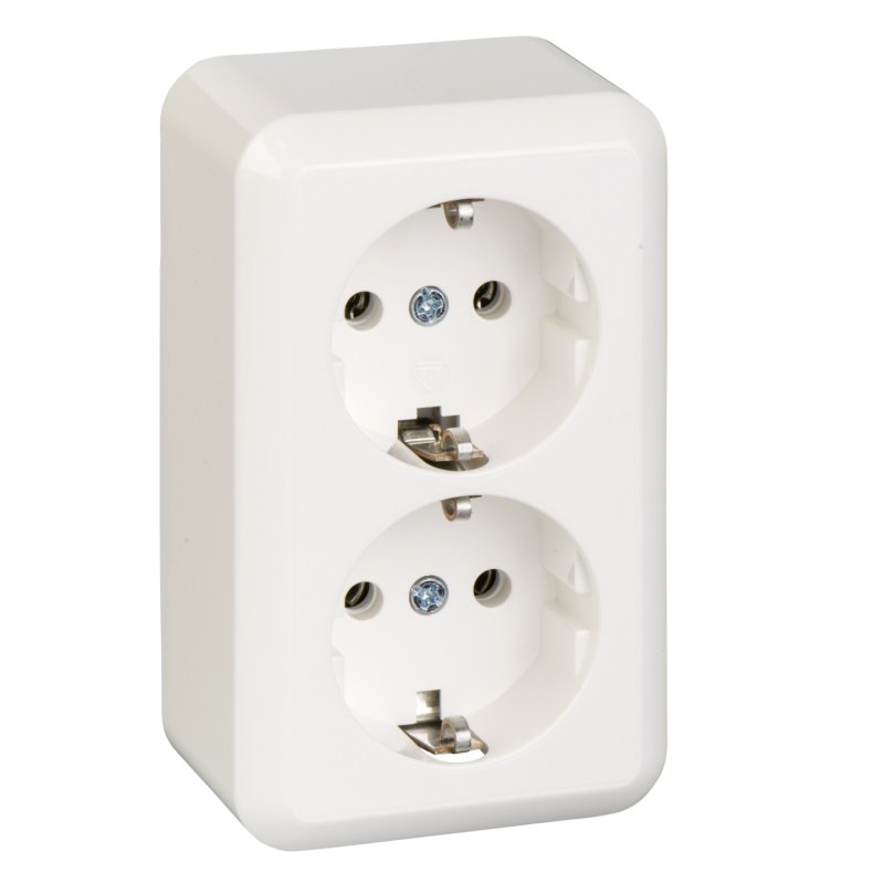 ELSO AP Contura Schuko 395404 2fach reinweiss mit Schraubklemmen
