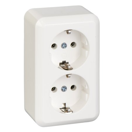 ELSO AP Contura Schuko 395404 2fach reinweiss mit Schraubklemmen