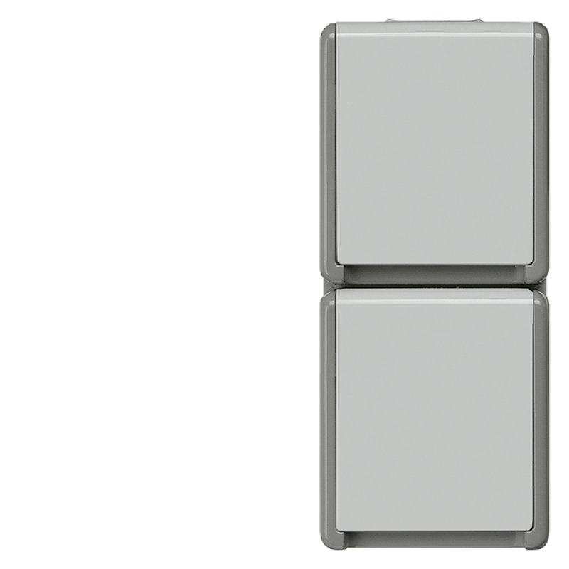 Siemens 5UB4723 DELTA Schuko-Steckdose flche IP44 AP dgr/hgr 2-fach senkrecht