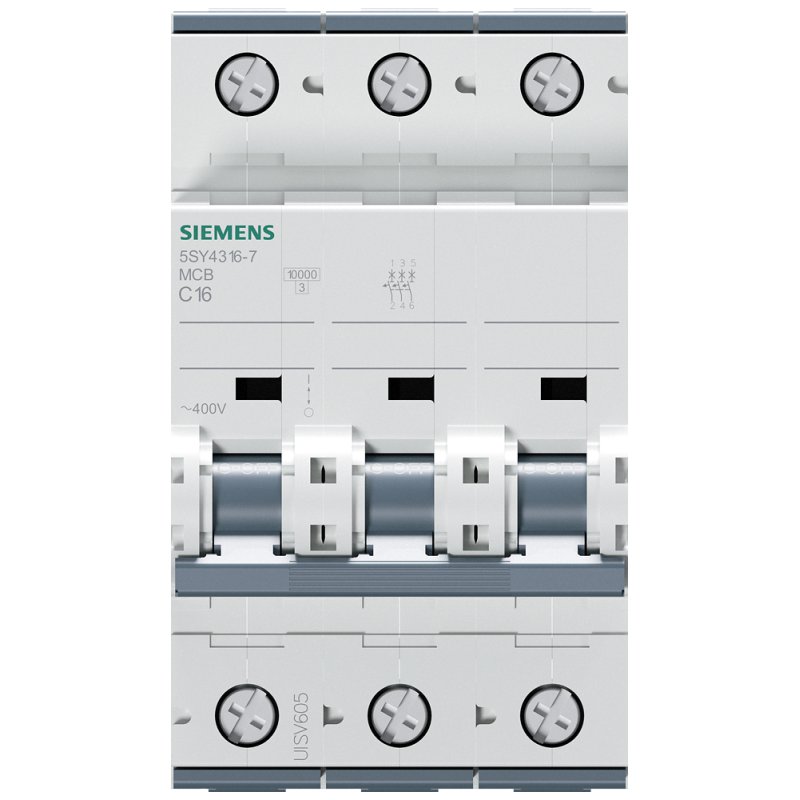 Siemens 5SY43167 circuit breaker Miniature circuit breaker Type C 3