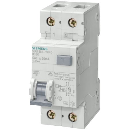 Siemens RCBO 1 N 2MW 6kA Type A 30mA B16