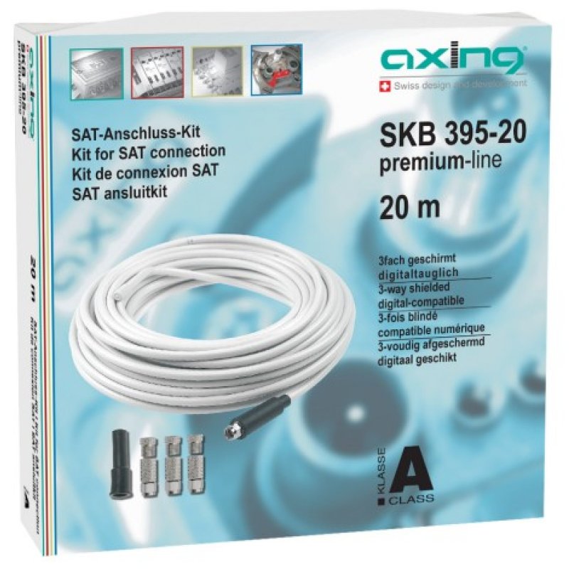 AXING Koaxialkabelset 20m SKB 395-20 Schirmungsma 100dB bei 30...1000MHz