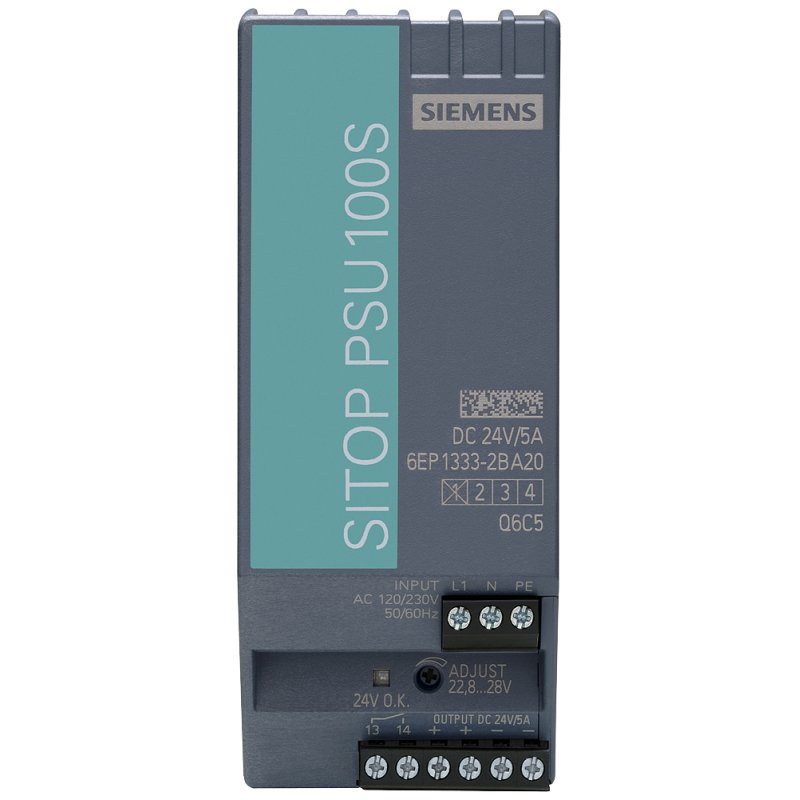 Siemens 6EP13332BA20 SITOP PSU100S 24V/ 5A gerege. Stromvers. Eing. 120V/230VAC