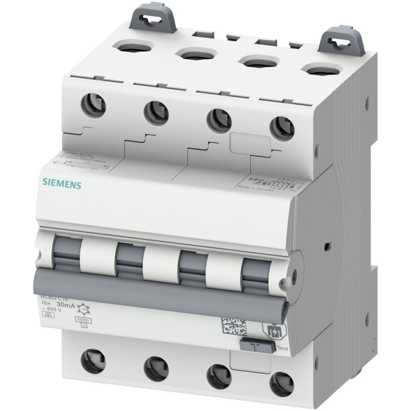 Siemens RCBO 4P 4MW 6kA Type A 30mA B16